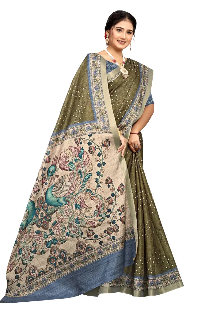 Kalamkali Silk Saree (Red)